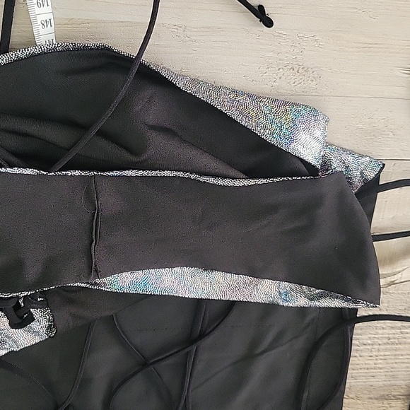 Women's Mini Metallic Hologram Two Piece Party Clubwear Beach Wear - Picture 12 of 16